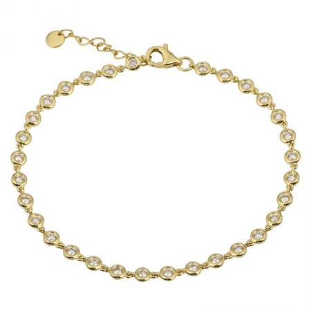 14K Gold Full Bezel Diamond Bracelet