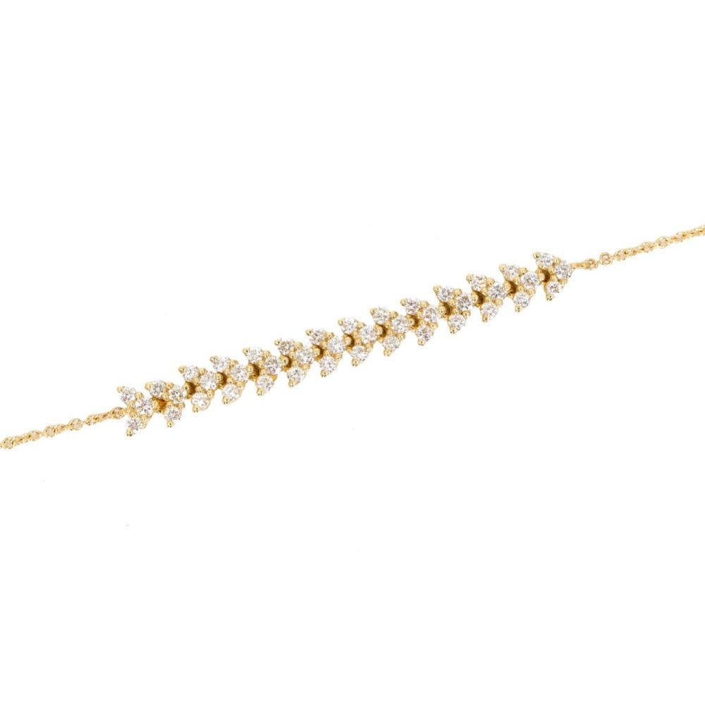 14K Solid Gold Diamond Multi Trio Bracelet