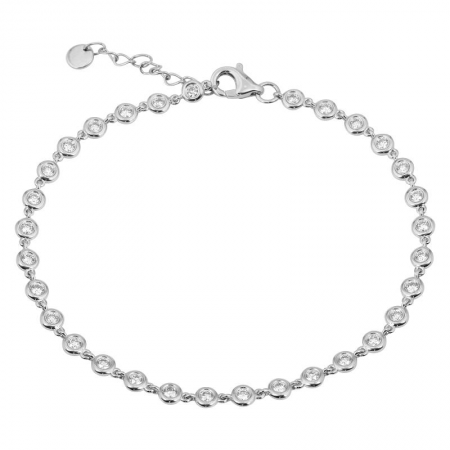 14K Gold Full Bezel Diamond Bracelet view 3