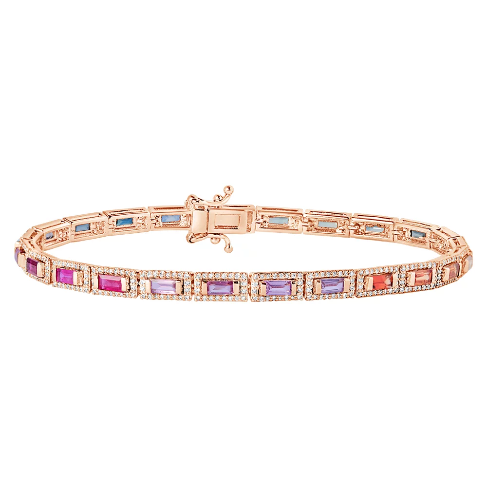14K Solid Gold Festival Rainbow Bracelet