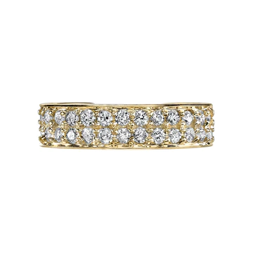 14K Solid Gold Two-Row Diamond Ear Cuff