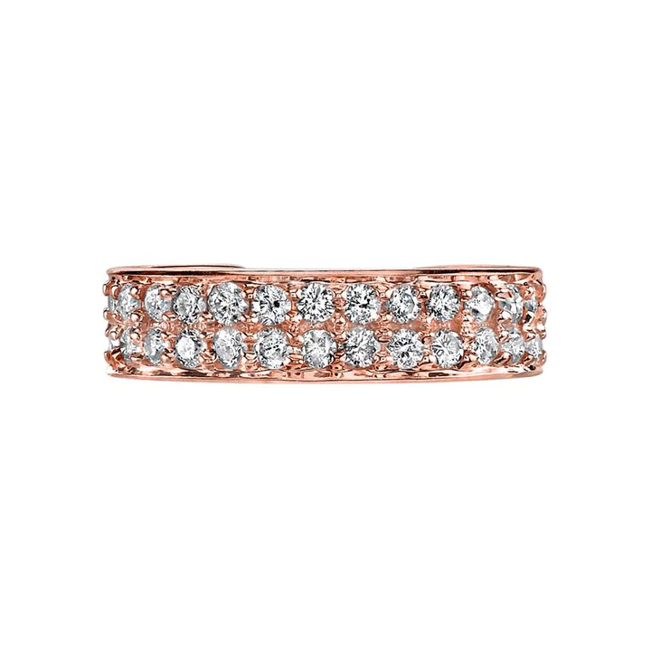 14K Solid Gold Two-Row Diamond Ear Cuff view 3