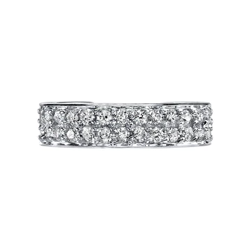 14K Solid Gold Two-Row Diamond Ear Cuff view 4