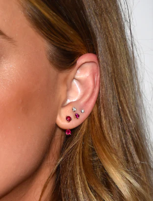 Ruby Orbit Earring view 2