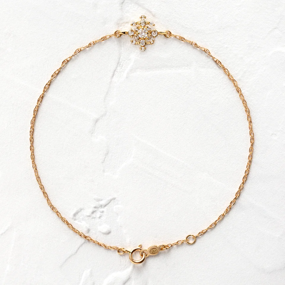 14K Solid Gold Diamond Edison Bracelet