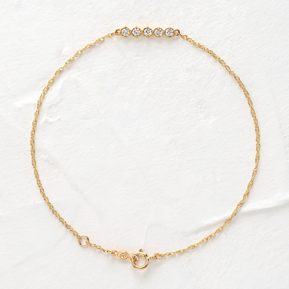 14K Solid Gold Natural Diamond Prelude Bracelet