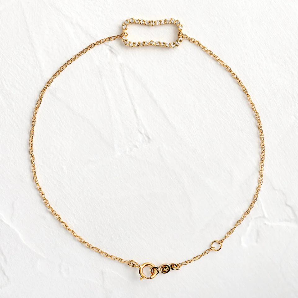 14K Solid Gold Diamond Keeper Bracelet