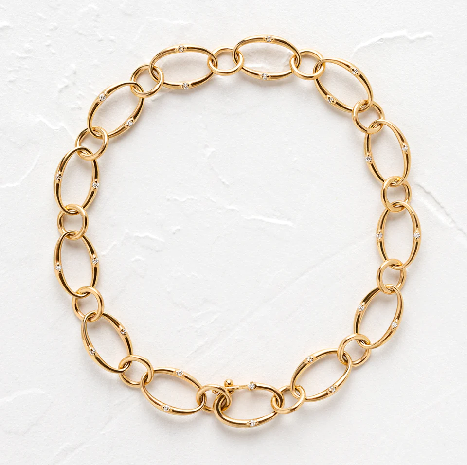 14K Solid Gold Diamond Tethered Bracelet