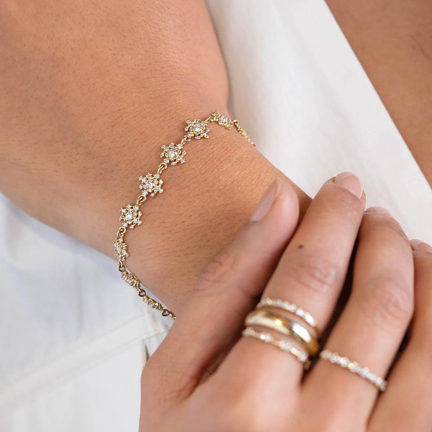 14K Solid Gold Grand Diamond Edison Bracelet view 2