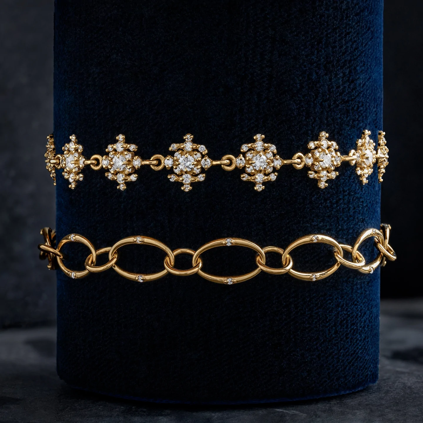 14K Solid Gold Grand Diamond Edison Bracelet view 4