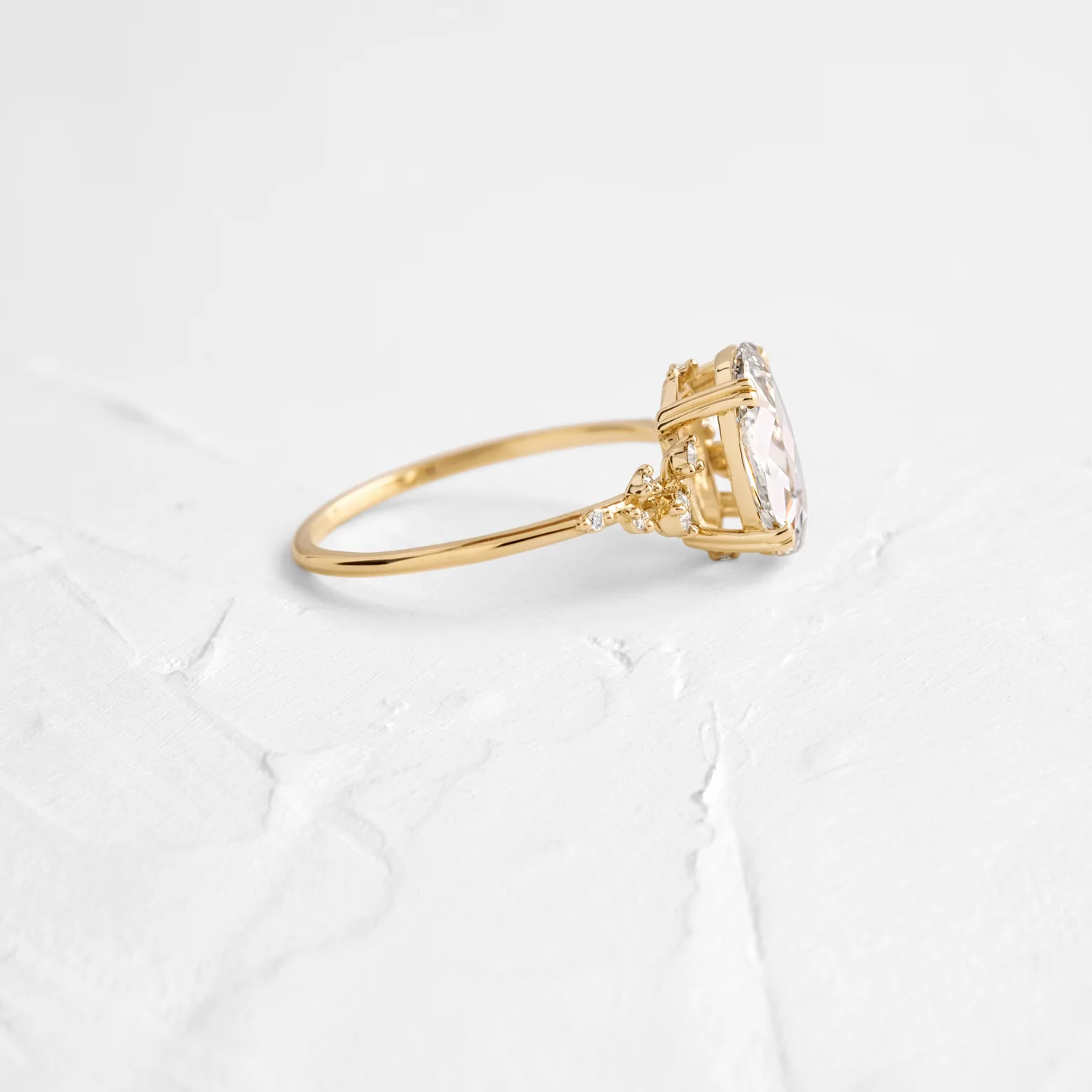 14K Solid Gold 1.51ct. Rose Cut Oval Lab-Grown Diamond Ring view 2