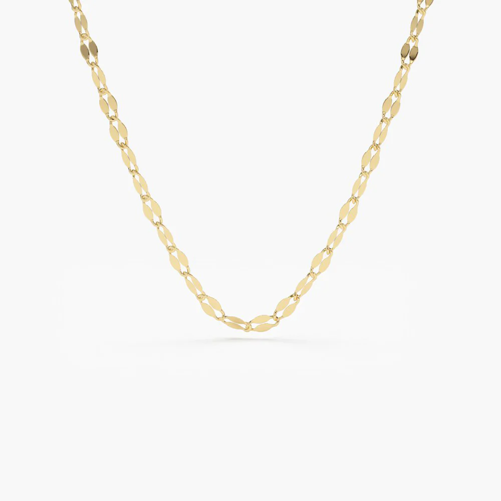 14K Solid Gold Sparkle Diamond Cut Chain view 2
