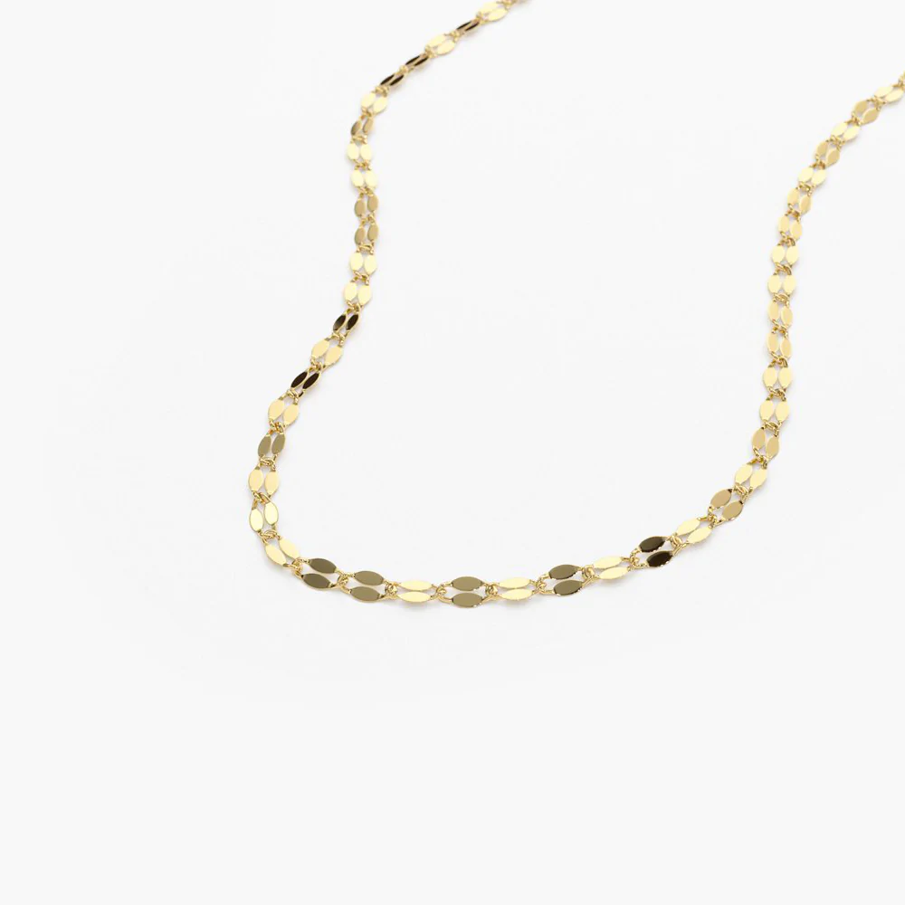 14K Solid Gold Sparkle Diamond Cut Chain view 3