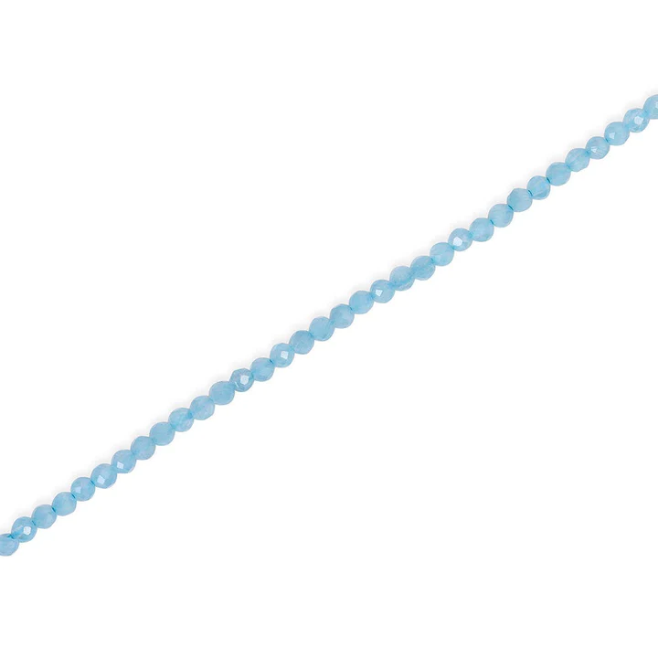 14K Solid Gold Aquamarine Beaded Necklace view 2