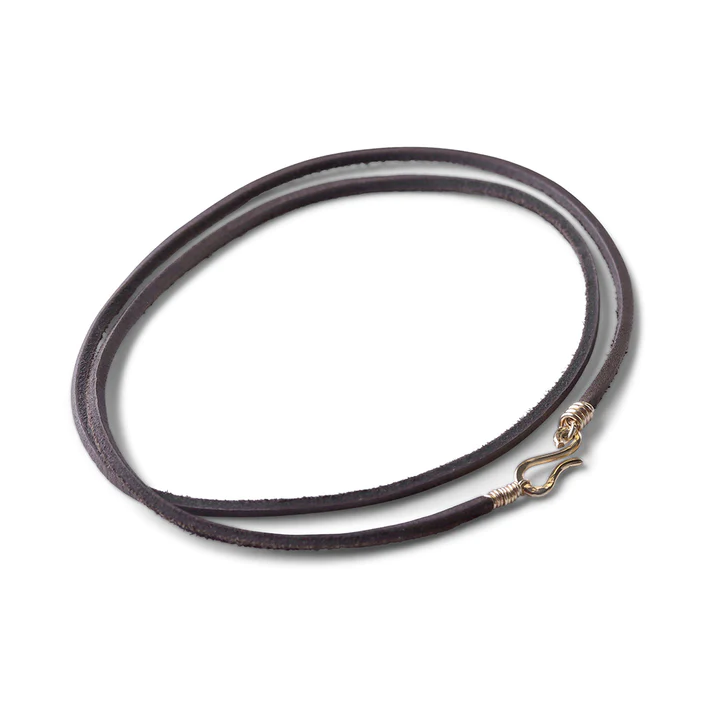14K Solid Gold Anastasia Boho Suede Wrap Necklace view 6