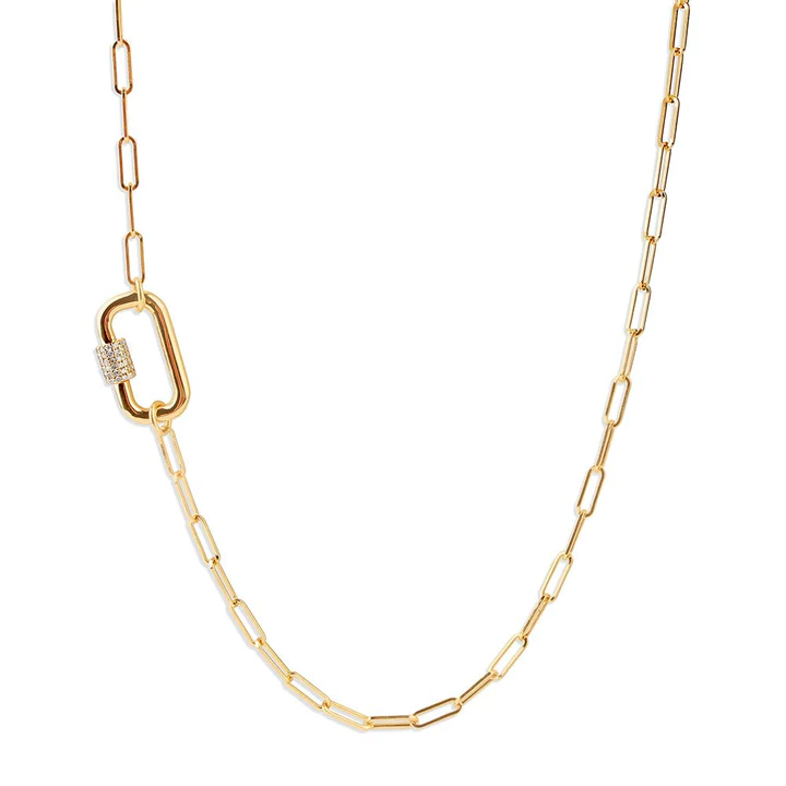 14K Solid Gold Paperclip Chain With Loops view 4