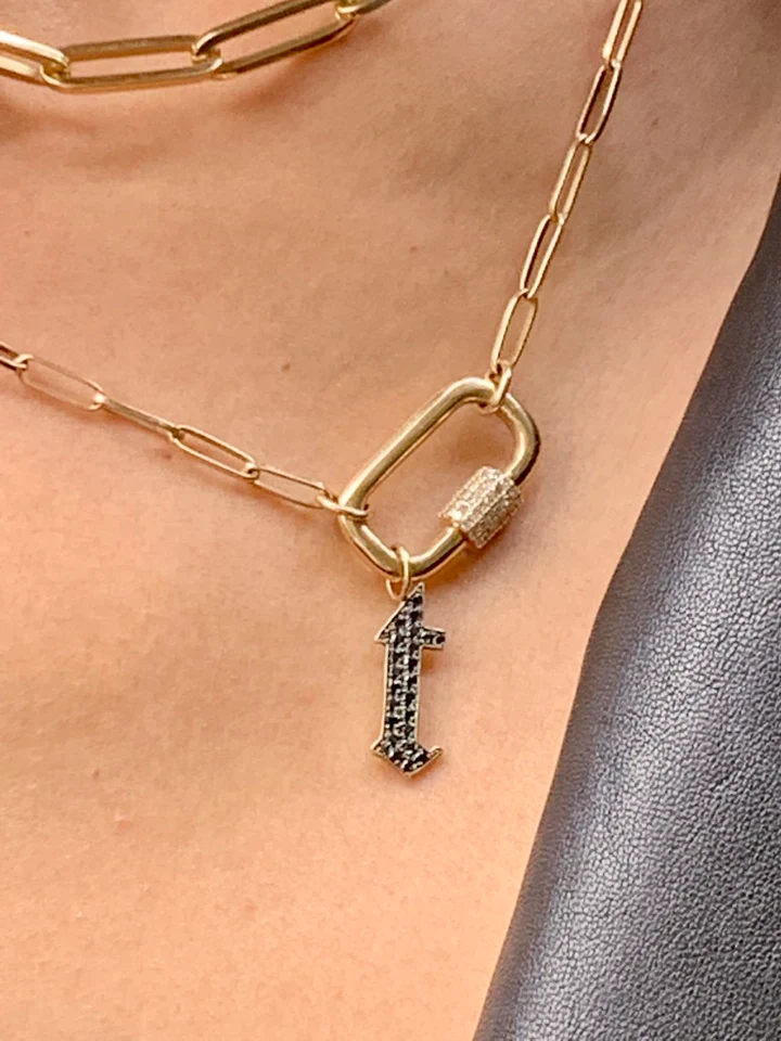 14K Solid Gold Paperclip Chain With Loops view 5