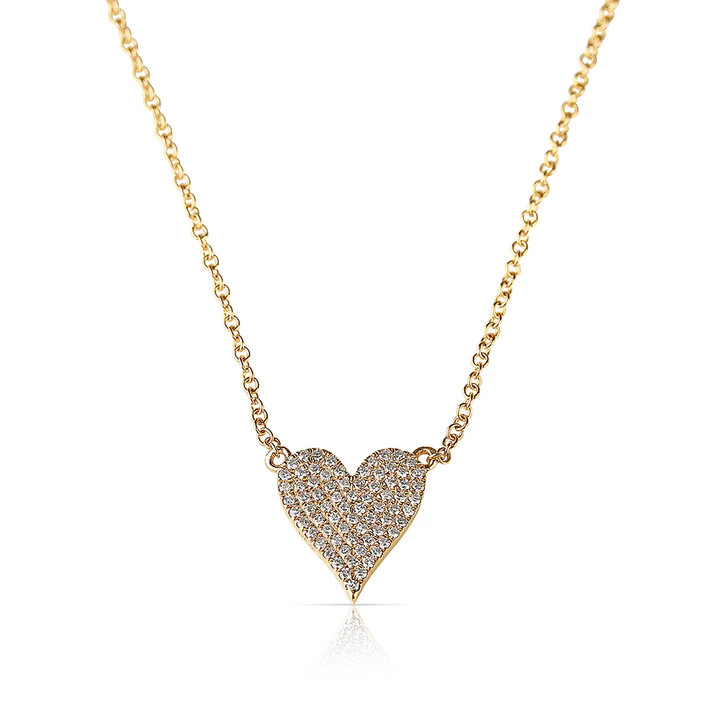 14K Solid Gold Reversible White Diamond And Emerald Heart Necklace view 4