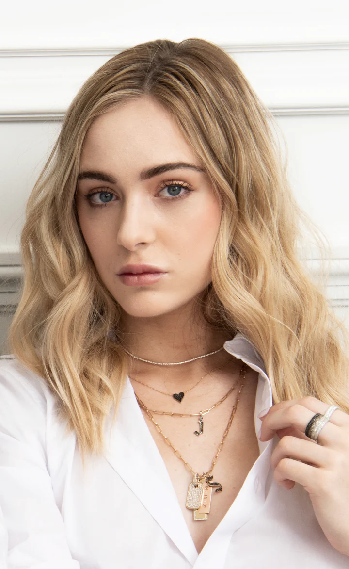 14K Solid Gold Reversible White And Black Diamond Heart Necklace view 4