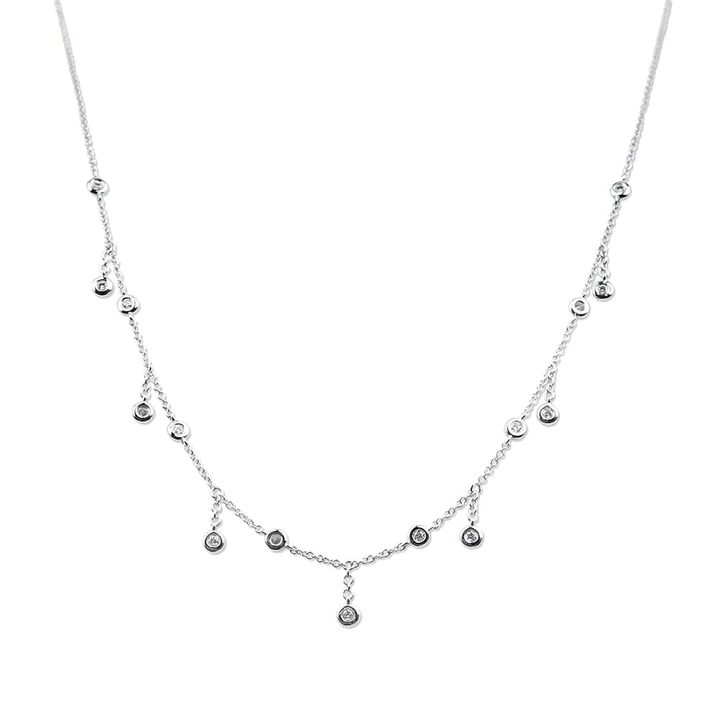 14K Solid Gold Boho Diamond Raindrop Choker view 4