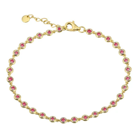 14K Solid Gold Ruby Bezel Set Tennis Bracelet