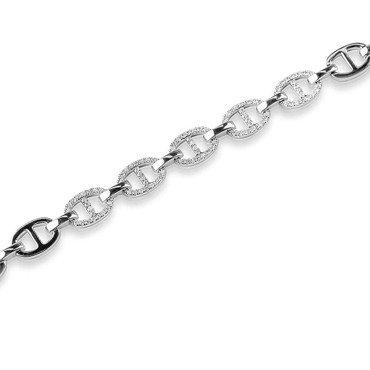14K Solid Gold Diamond Equestrian Link Bracelet view 2