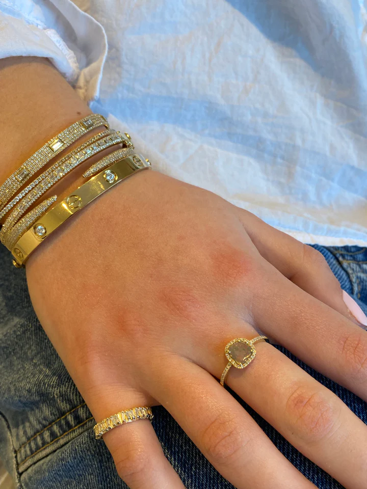 14K Solid Gold Diamond Claw Bracelet view 2
