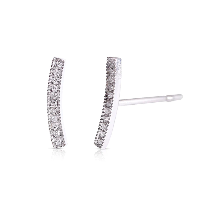 14K Solid Gold Cora Diamond Climber Earrings