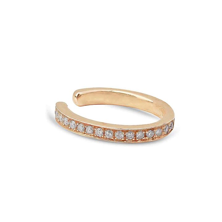 14K Solid Gold Christy Ear Cuff With Diamonds