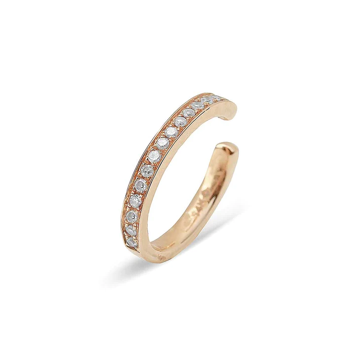 14K Solid Gold Christy Ear Cuff With Diamonds view 2