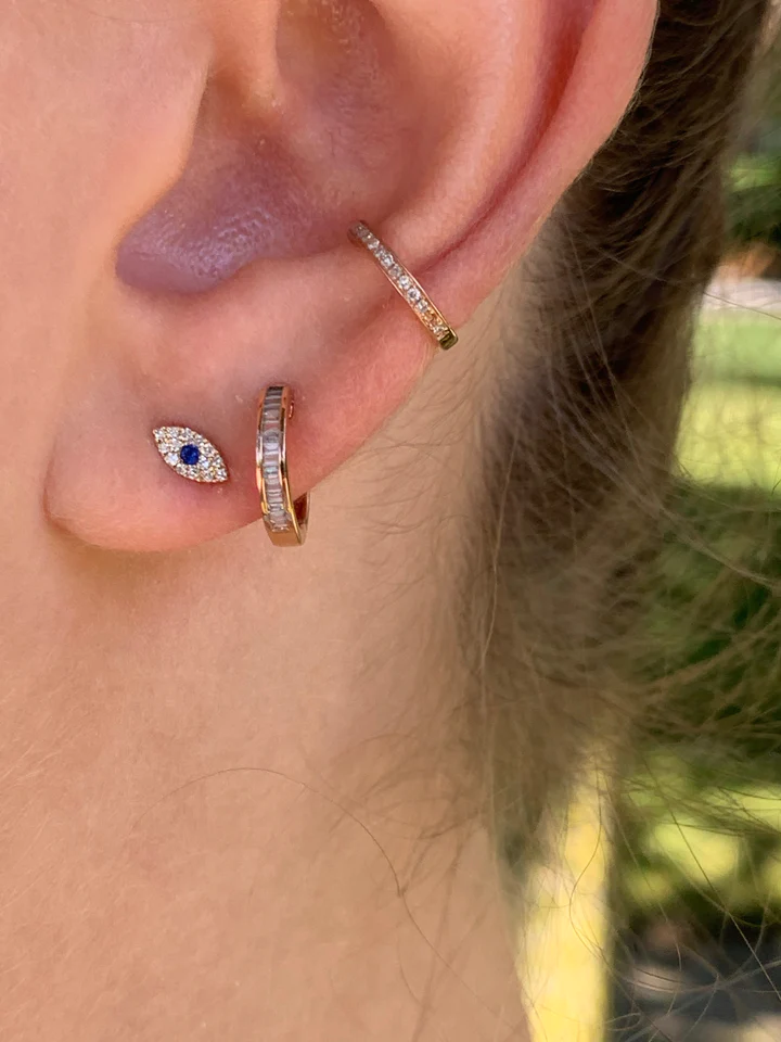 14K Solid Gold Christy Ear Cuff With Diamonds view 3