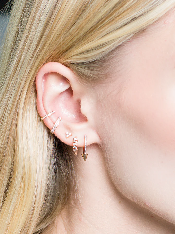 14K Solid Gold Christy Ear Cuff With Diamonds view 4