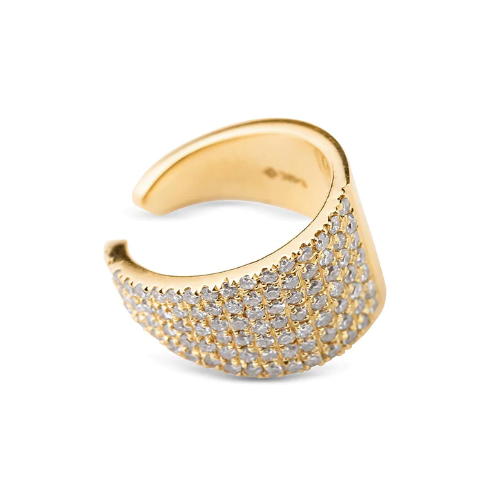 14K Solid Gold Roxy Ear Cuff With Diamonds view 3