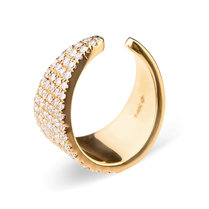 14K Solid Gold Roxy Ear Cuff With Diamonds view 5