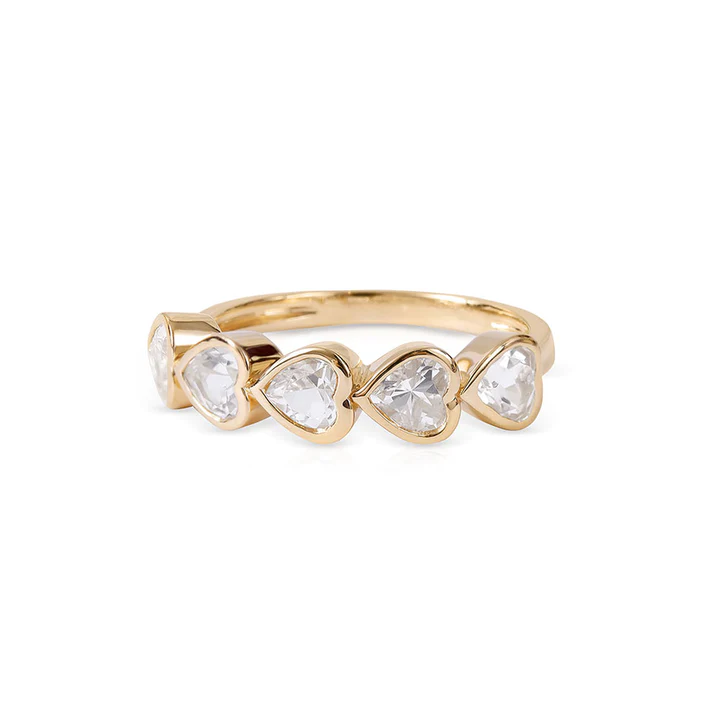 14K Solid Gold Bezel Set Topaz Heart Ring view 2