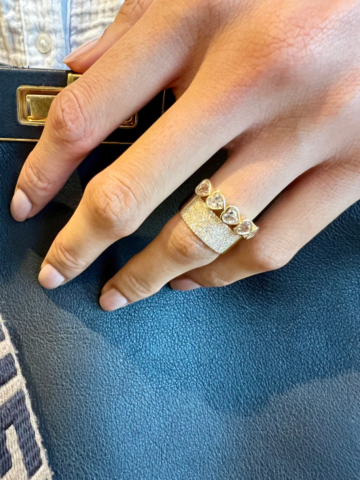 14K Solid Gold Bezel Set Topaz Heart Ring view 3