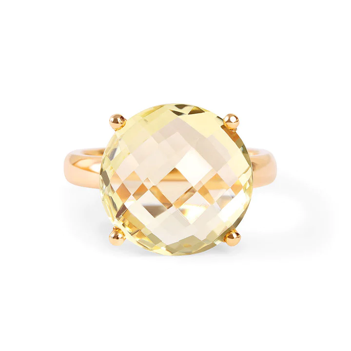 14K Solid Gold Topaz Candy Cocktail Ring