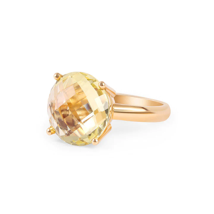 14K Solid Gold Topaz Candy Cocktail Ring view 2