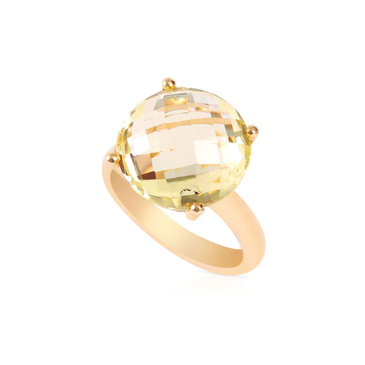 14K Solid Gold Topaz Candy Cocktail Ring view 3