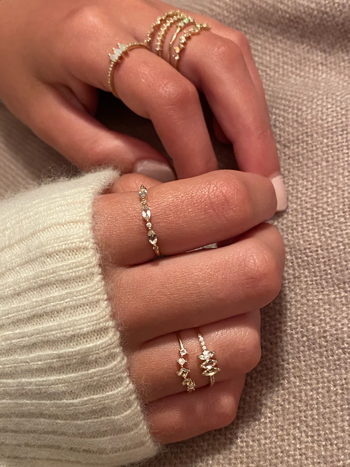 14K Solid Gold Jamie Set Diamond Ring view 2
