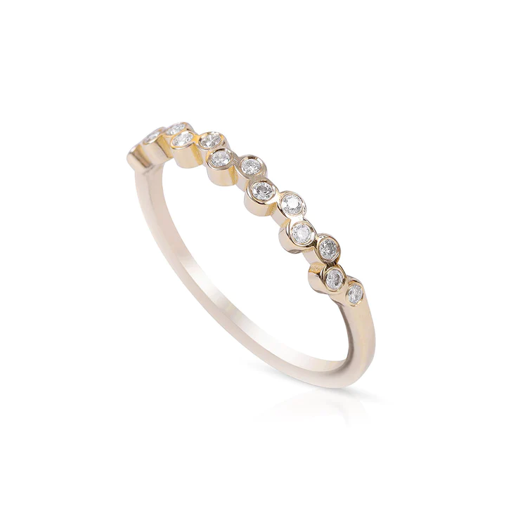 14K Solid Gold Zara Diamond Stacking Ring