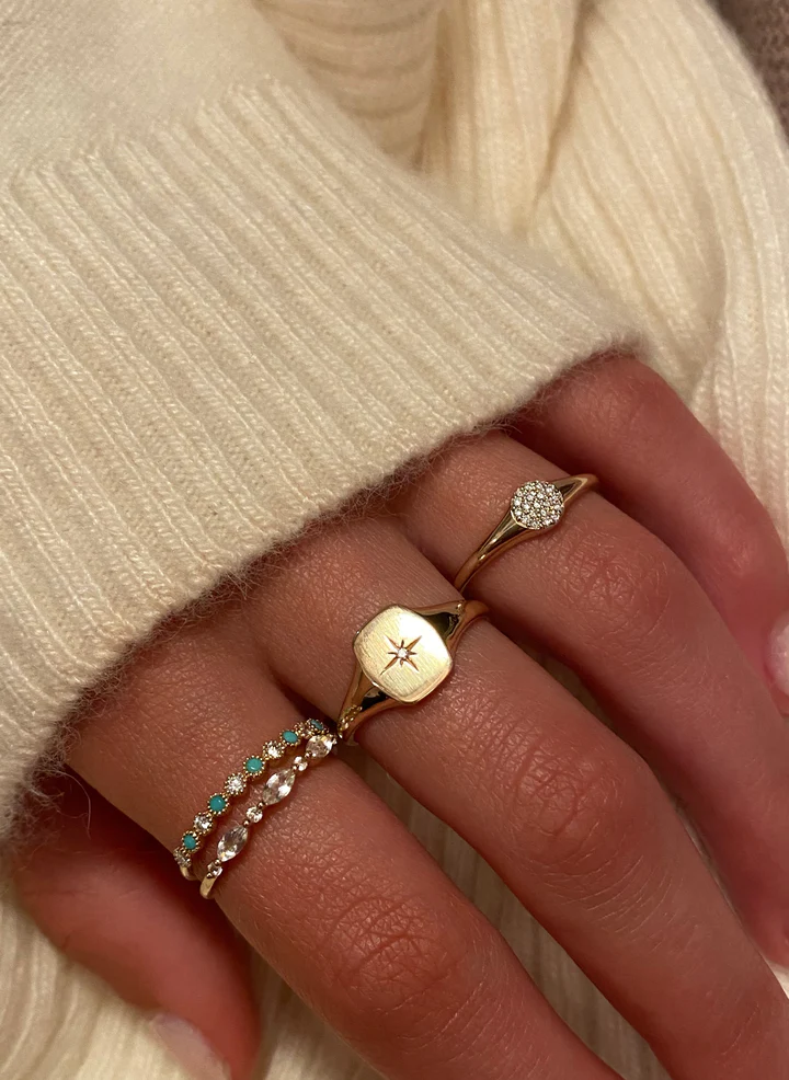 14K Solid Gold Lila Marquise Diamond And Sapphire Band view 5
