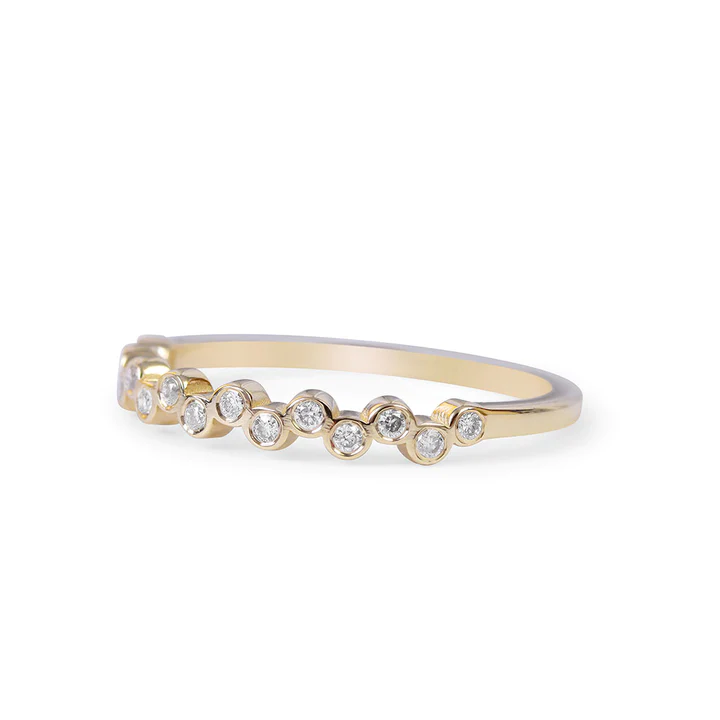 14K Solid Gold Zara Diamond Stacking Ring view 2