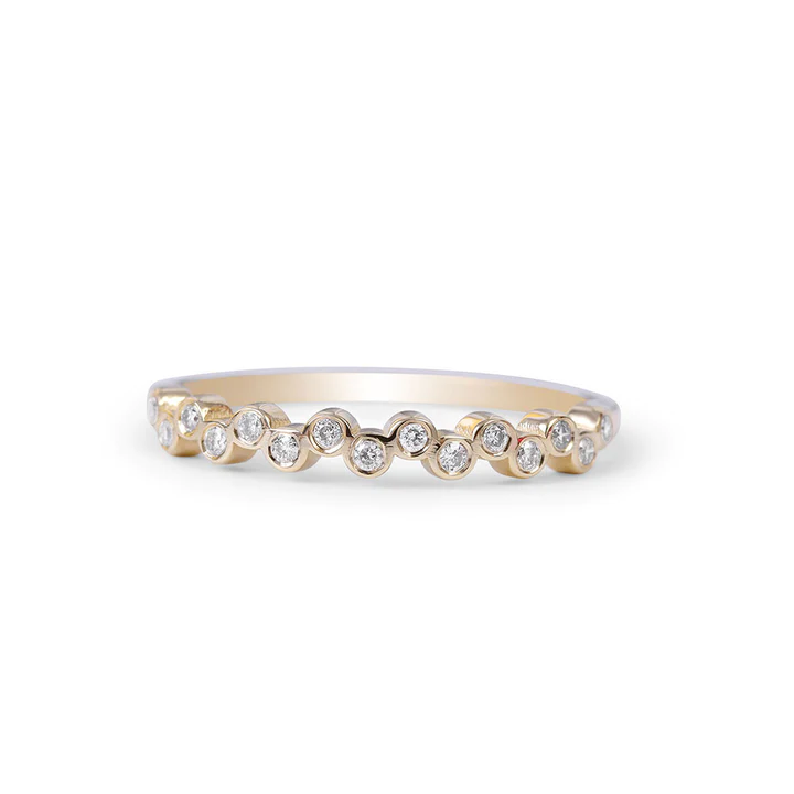 14K Solid Gold Zara Diamond Stacking Ring view 3
