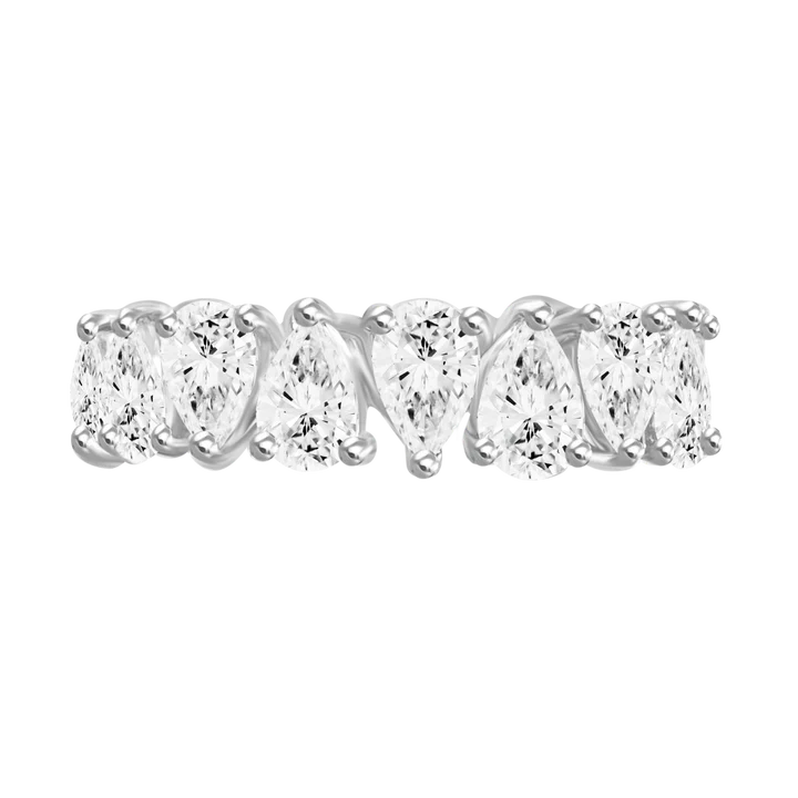 14K Solid Gold Diamond Pear Shaped Eternity Band view 2