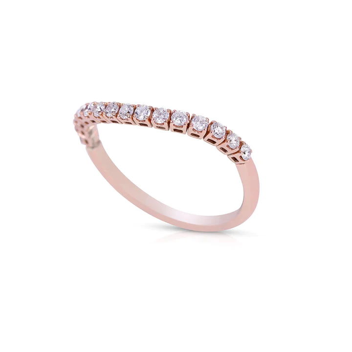14K Solid Gold Flexible Diamond Ring