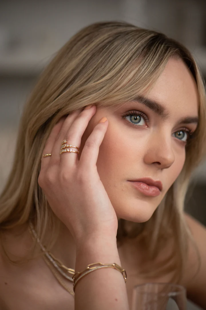 14K Solid Gold Diamond Multi shaped Coil Ring view 3