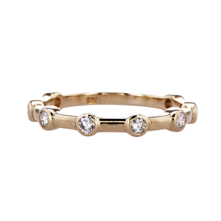 14K Solid Gold Jennifer Bezel Set Diamond Ring view 4