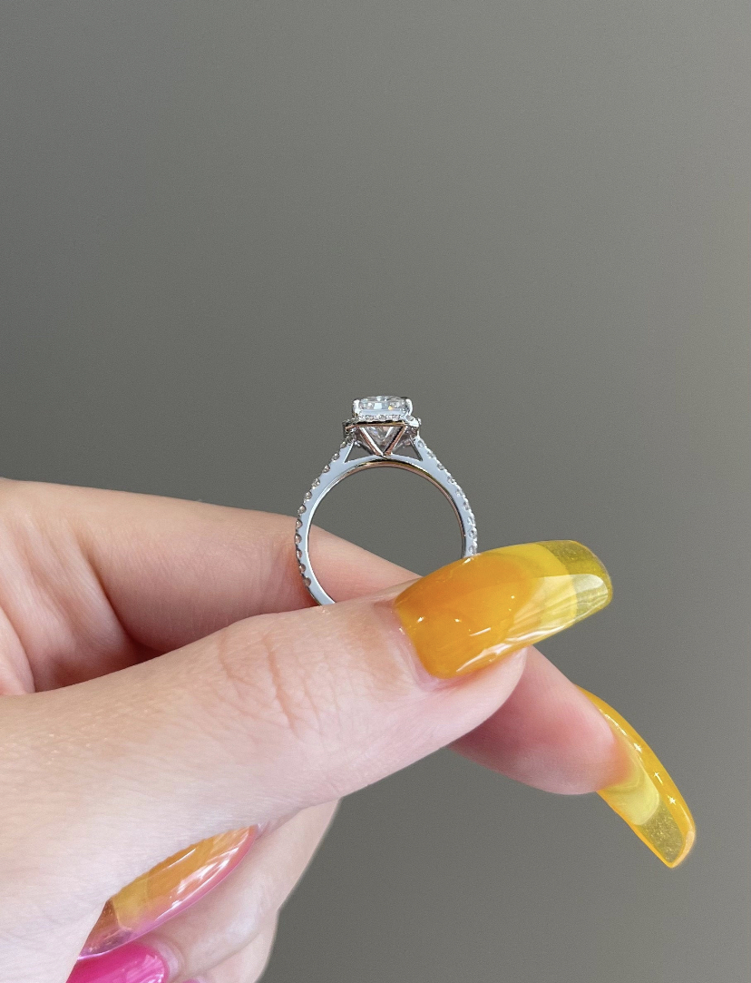 14K Solid Gold Radiant Cut Moissanite Engagement Ring view 4