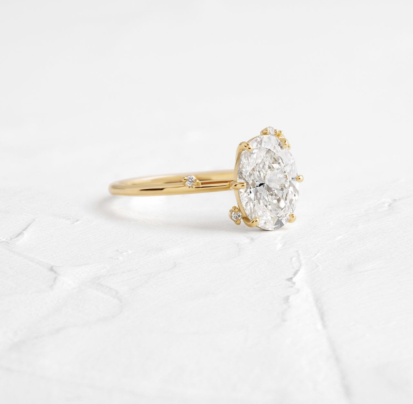 14K Solid Gold Round Diamond Moissanite Engagement Ring view 5